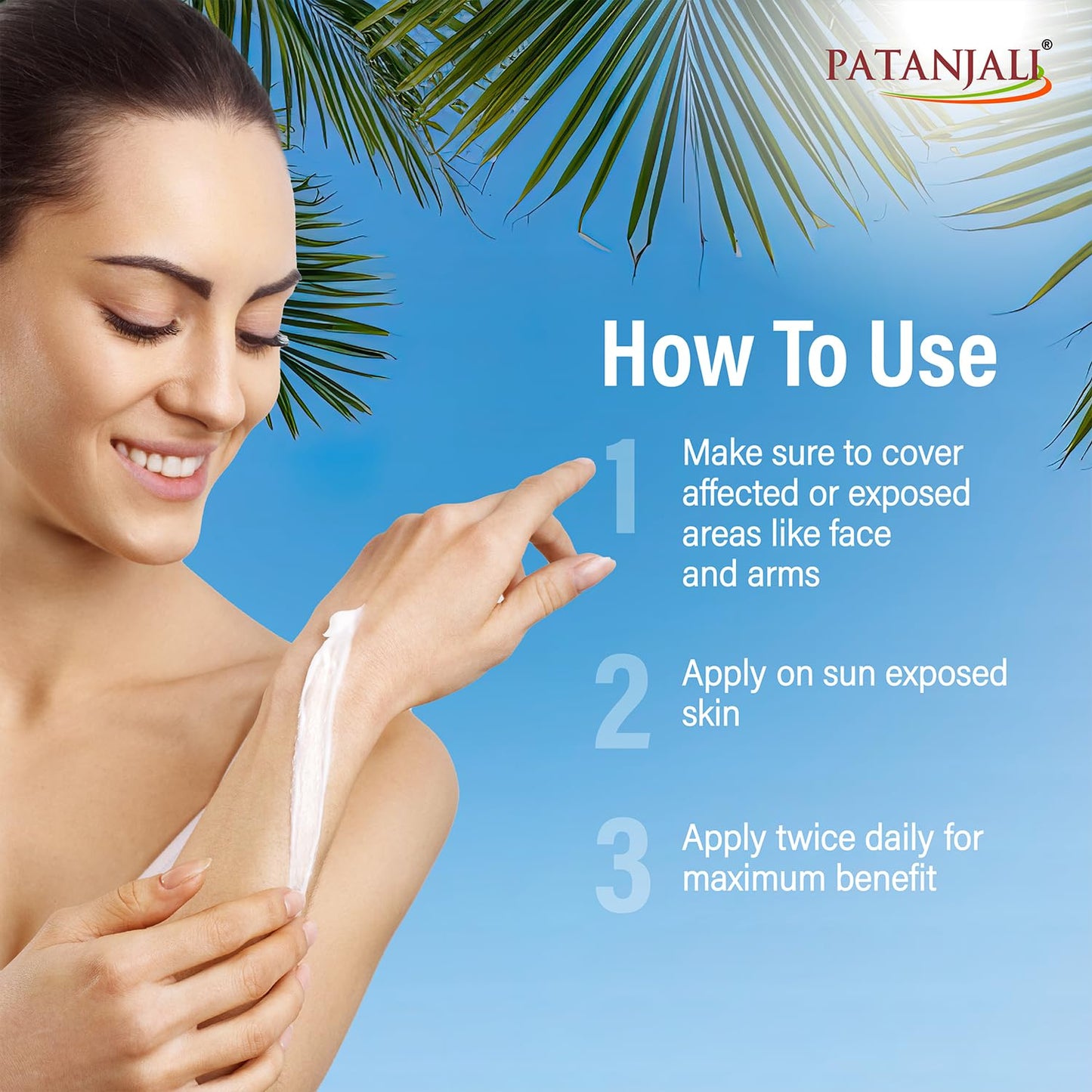 Patanjali Sunscreen Cream SPF 30, for Sun Protection with Natural Ingredients for All Skin Types 50g (50gx4) - Pack of 4