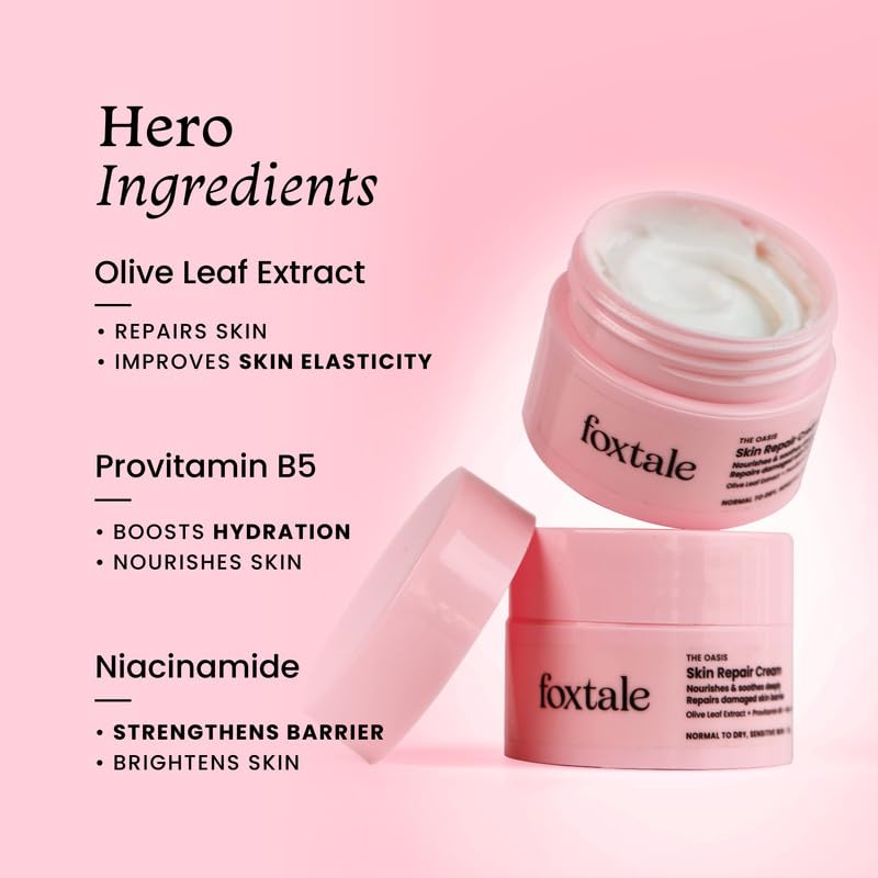 Foxtale Intense Hydrating Winter Moisturising Cream | Olive Leaf Extract, Provitamin B5 and Niacinamide, 50 gm