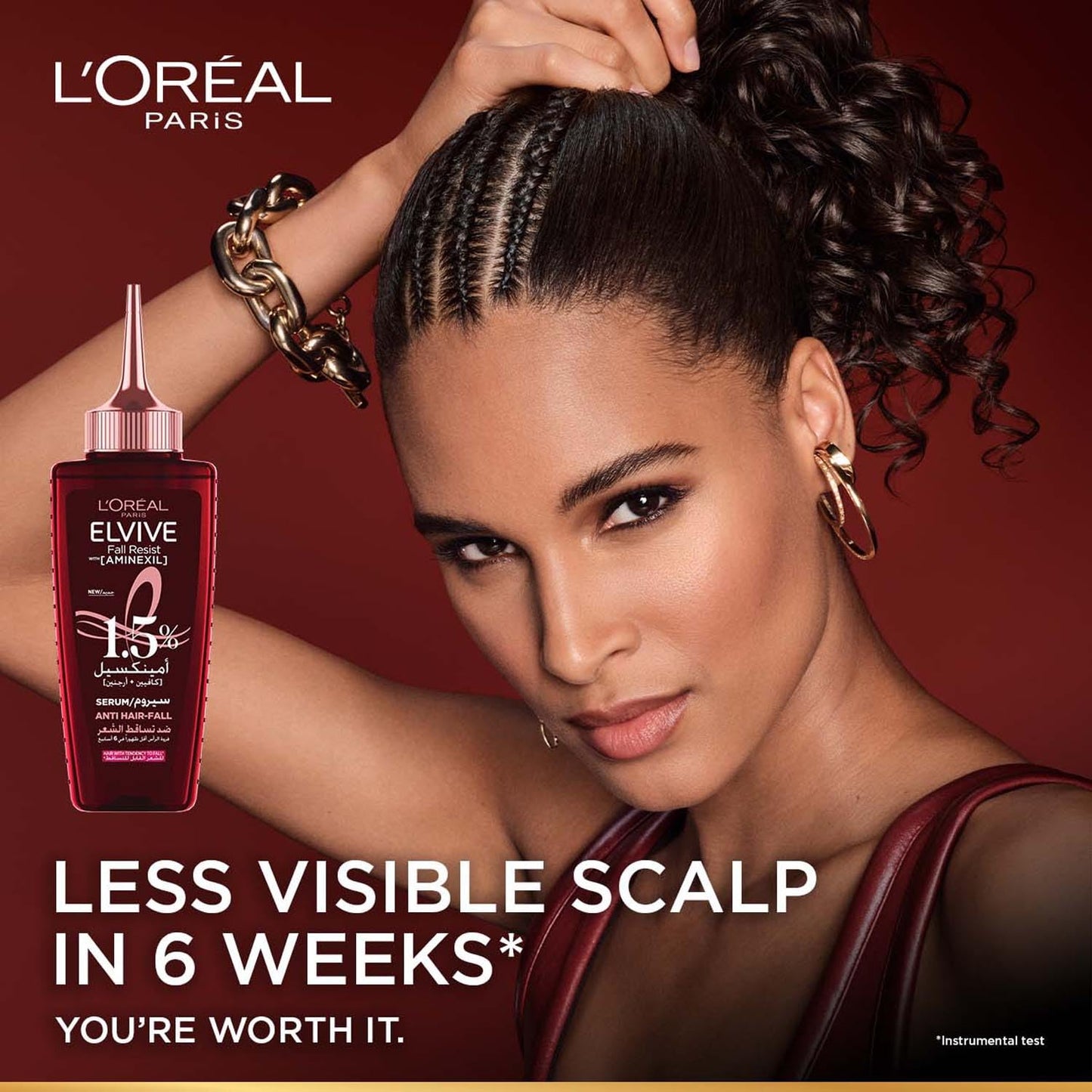 L'Oréal Paris Fall Resist Anti Hair Fall Serum with 1.5% Aminexil, Caffeine & Arginine for lesser visible scalp & hair fall, 102ml