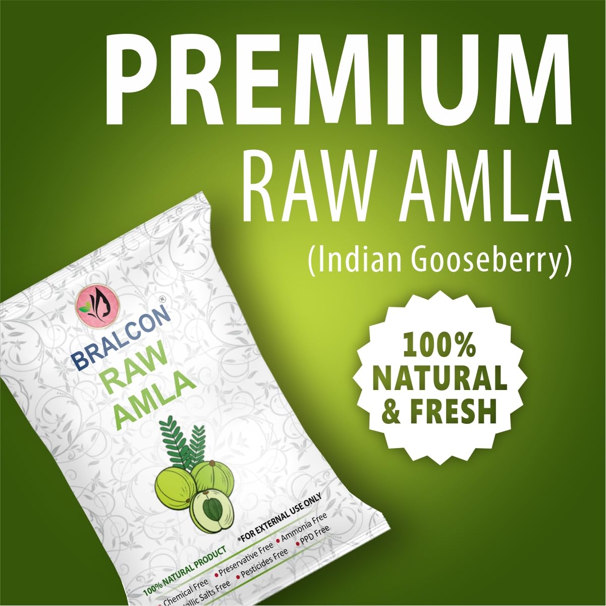 Bralcon Raw Amla, 100 gm | Whole Dried Amla