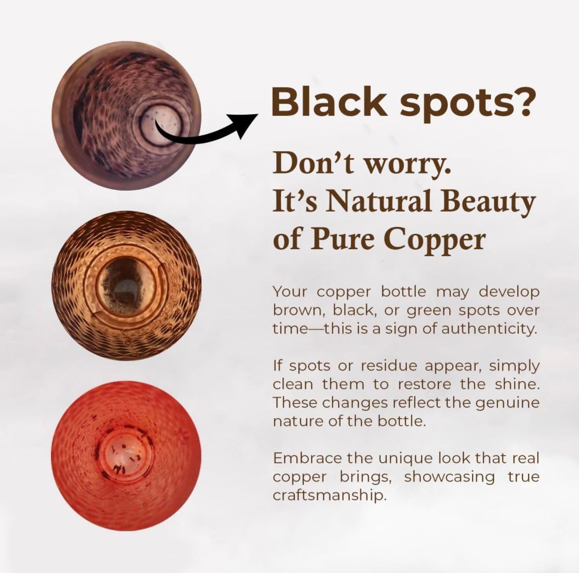 MERCAPE Pure Copper Water Bottle, 900 ml