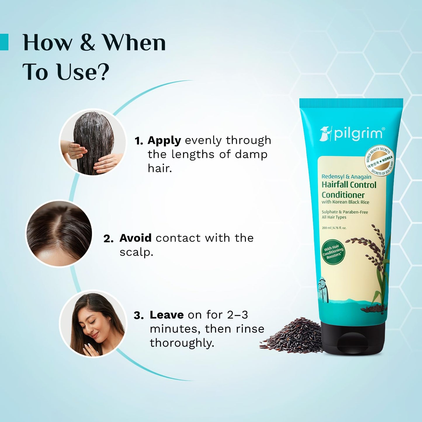 Pilgrim Anti Hairfall Conditioner with Redensyl & Anagain, 200ml