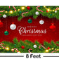Merry Christmas & Happy New Year Backdrop Red Plaid Christmas Background Banner 5 Feet Height & 8 Feet Width