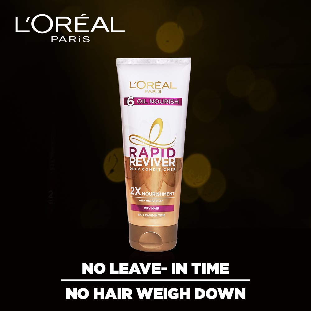 Loreal Paris Rapid Reviver 6 Oil Nourish Deep Conditioner, With Micro-Oils, 180 ml Pack of 2