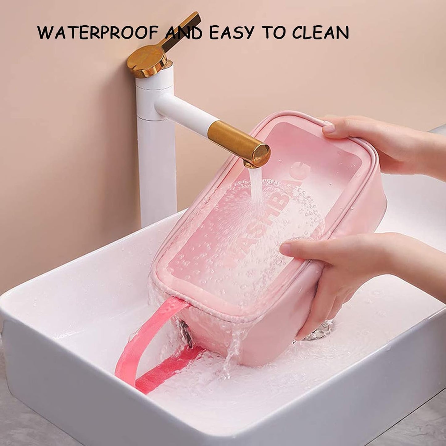 Wash Bag Pouch for Travel Kit Set of 3 (Pink)