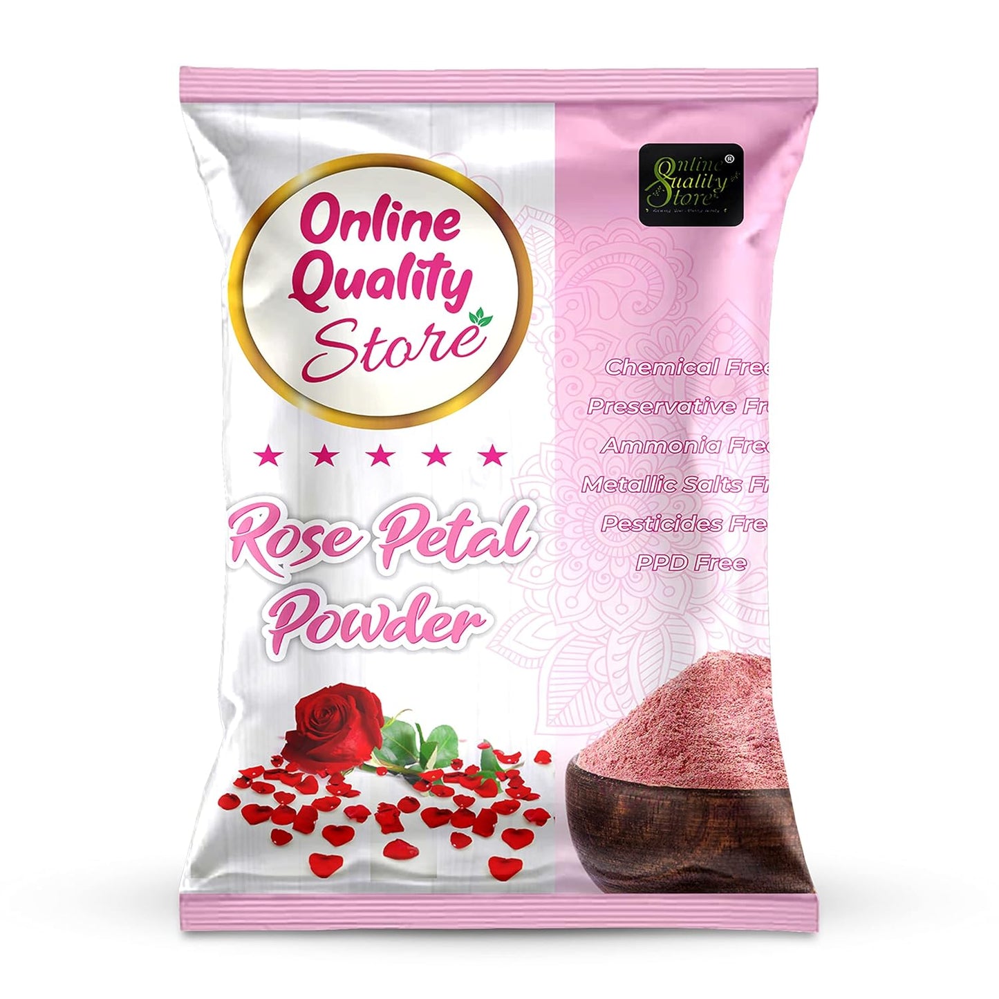 Online Quality Store Multani Mitti Powder + Chandan + Orange Peel + Neem + Rose Powder (Pack of 5) 400g