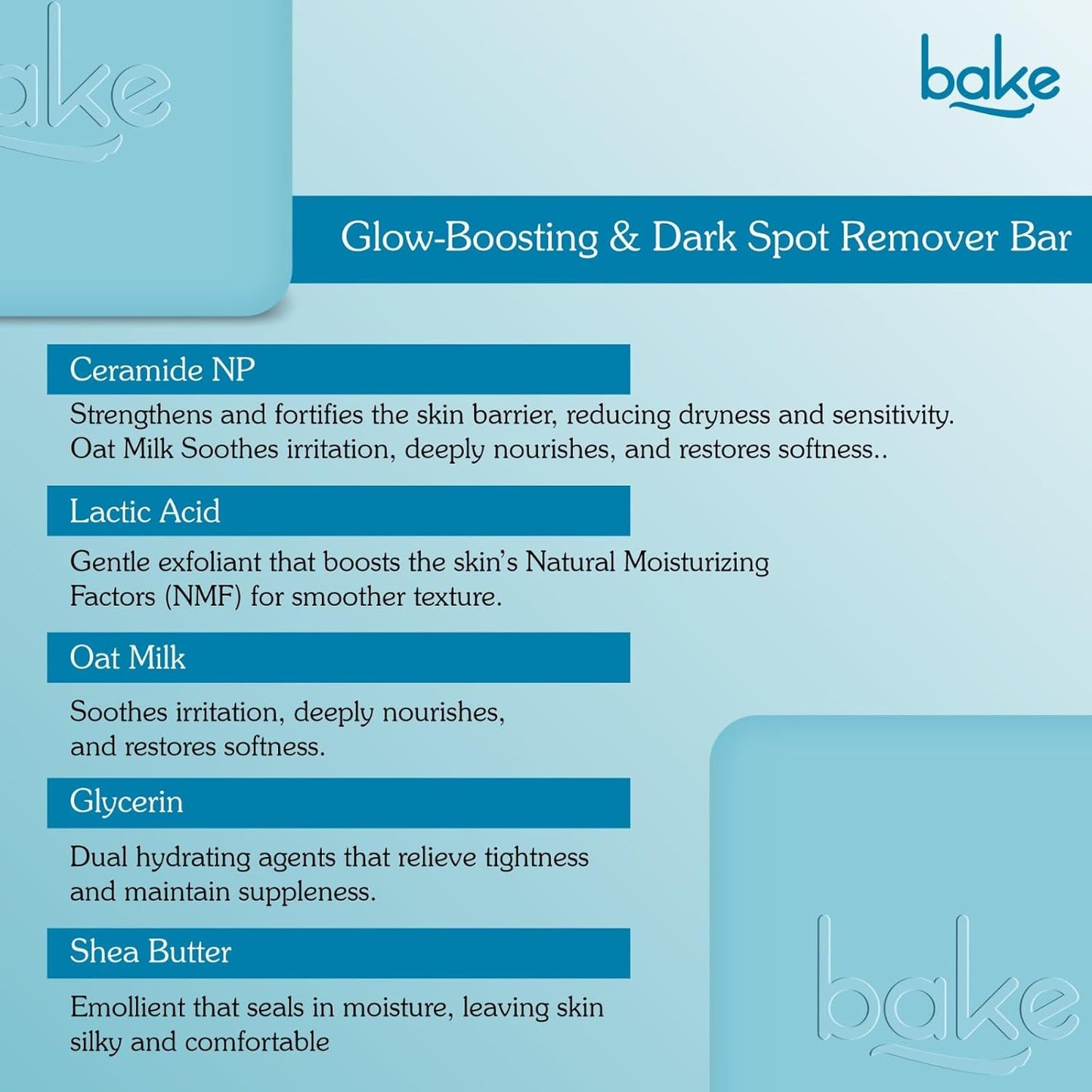 Bake Ultra Moisturizing Soap with Lactic Acid & Oat Milk , 100 gm x 2