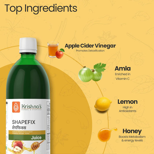 Krishna's Herbal & Ayurveda Herbal Shape fix Juice With Natural Herbs, Helps In Weight Management, 1000 ml