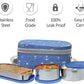 Milton Corporate Lunch Stainless Steel Containers Set of 3, Blue