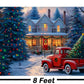 Vintage Red Truck with Christmas Tree and Gifts Festive Holiday Winter Wonderland Scene Photoshoots Size 5 Feet Height & 8 Feet Width
