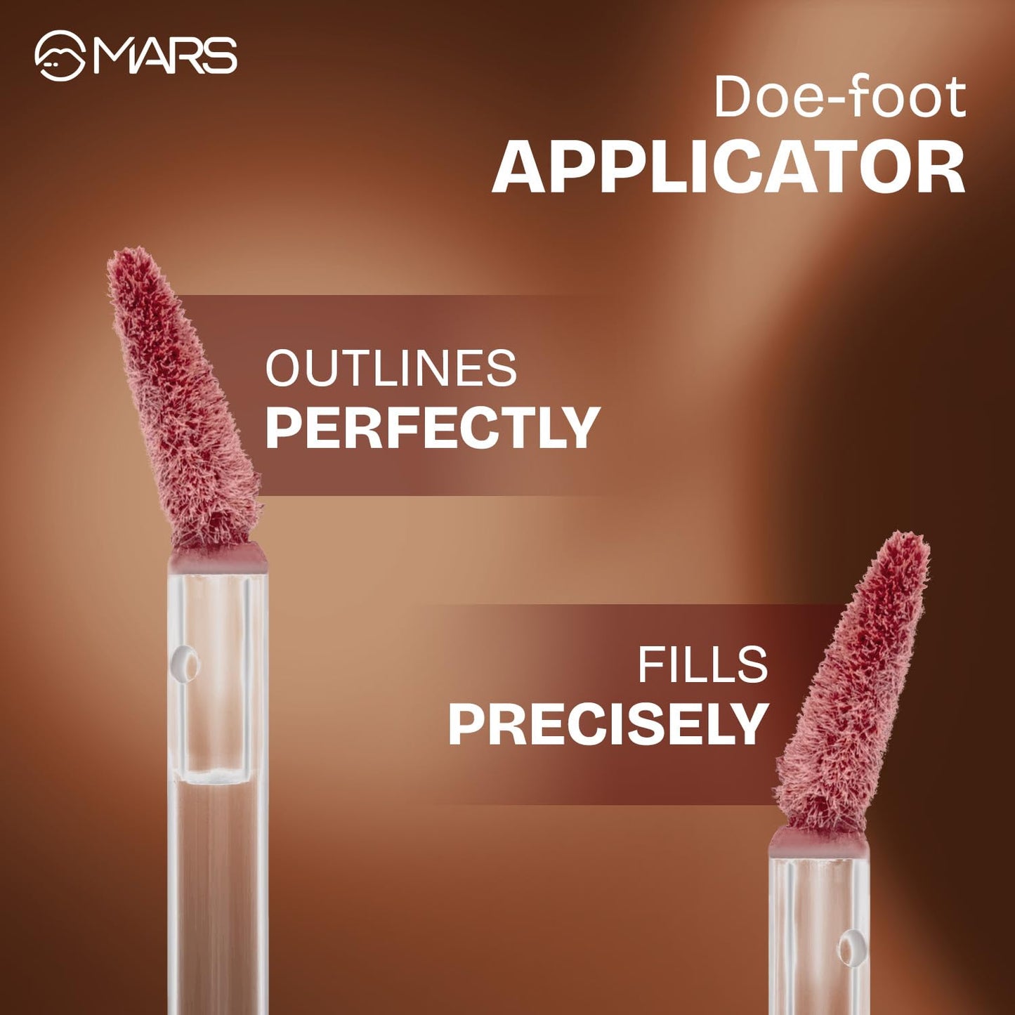 MARS Matte Muse Mousse Lipstick (3ml) (01-LEADING LADY) with Doe-Foot Applicator | Highly Pigmented | Smooth Texture | Hydrating Formula | Blurry Lips Effect