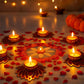 JH Gallery Handcrafted Lotus Tealight Candle Holder, Lotus Reusable Rangoli for Floor, Tealight Candle Holder, Home Decoration Item for Diwali, Lotus Diya for Pooja - Pack of 7