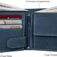 URBAN FOREST Zeus RFID Blocking Leather Wallet for Men, Vintage Blue