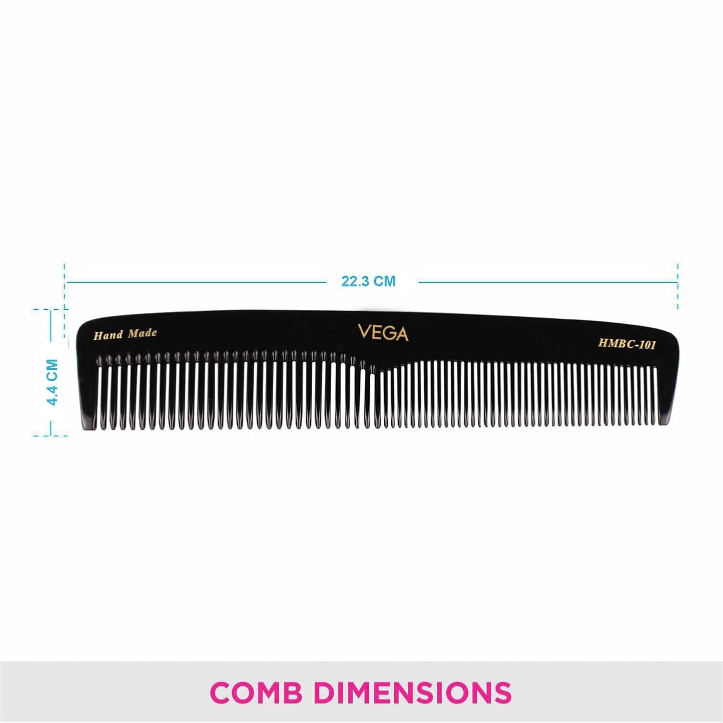 Vega Graduated Dressing Comb, 9-inch, Black