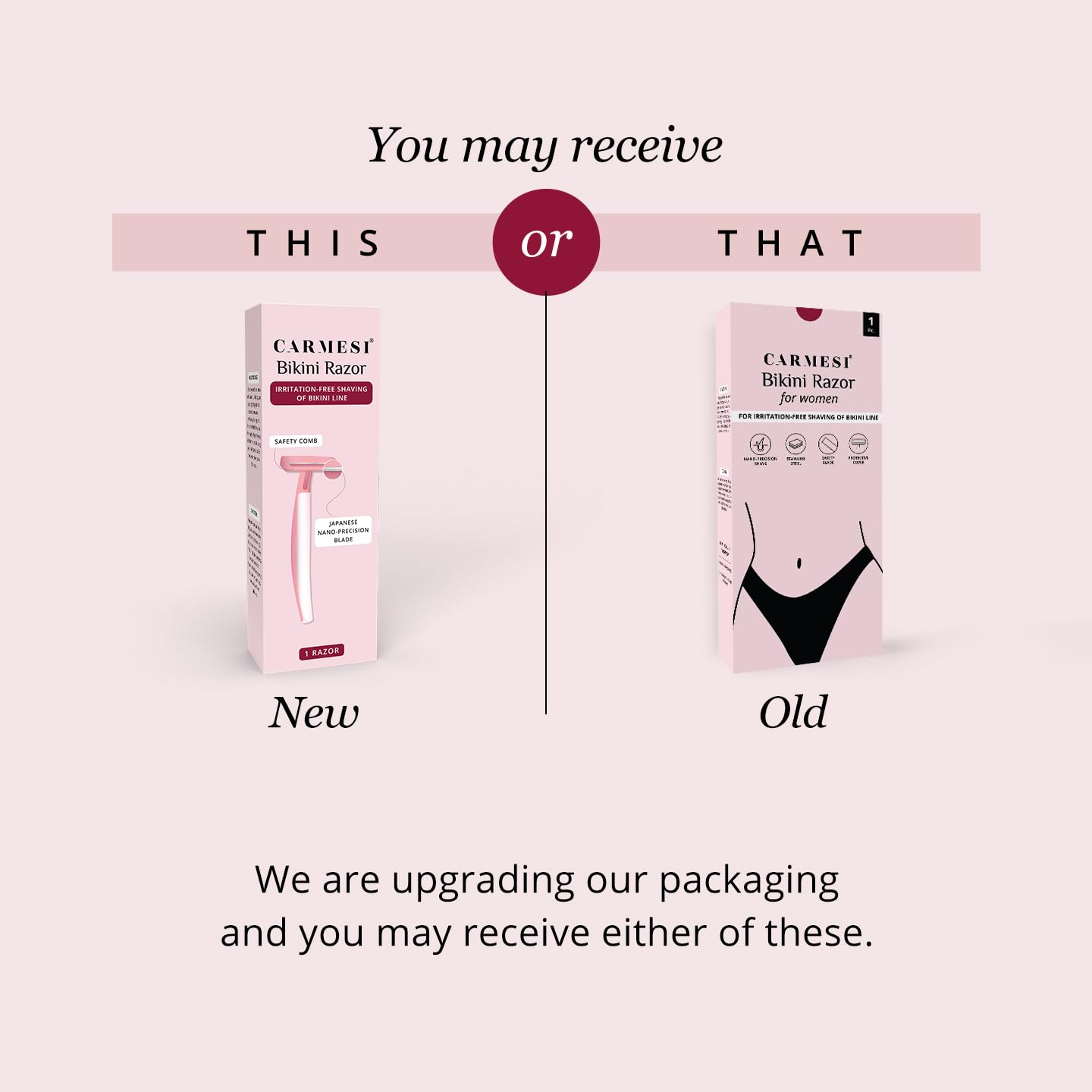 Carmesi Bikini Razor for Women | For Irritation-Free Shaving of Bikini Line, Pack of 1