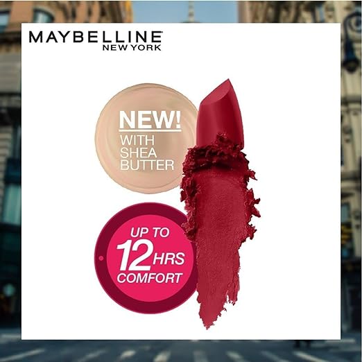 Maybelline Color Sensational Lipstick, Lip Makeup, Matte Finish, Hydrating Lipstick, Nude, Pink, Red, Plum Lip Color, Rich Ruby