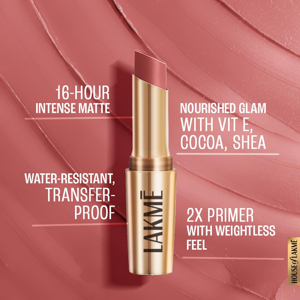 Lakme 9To5 Primer + Matte Lip Color Mp7 Blushing Nude, 3.6 gm