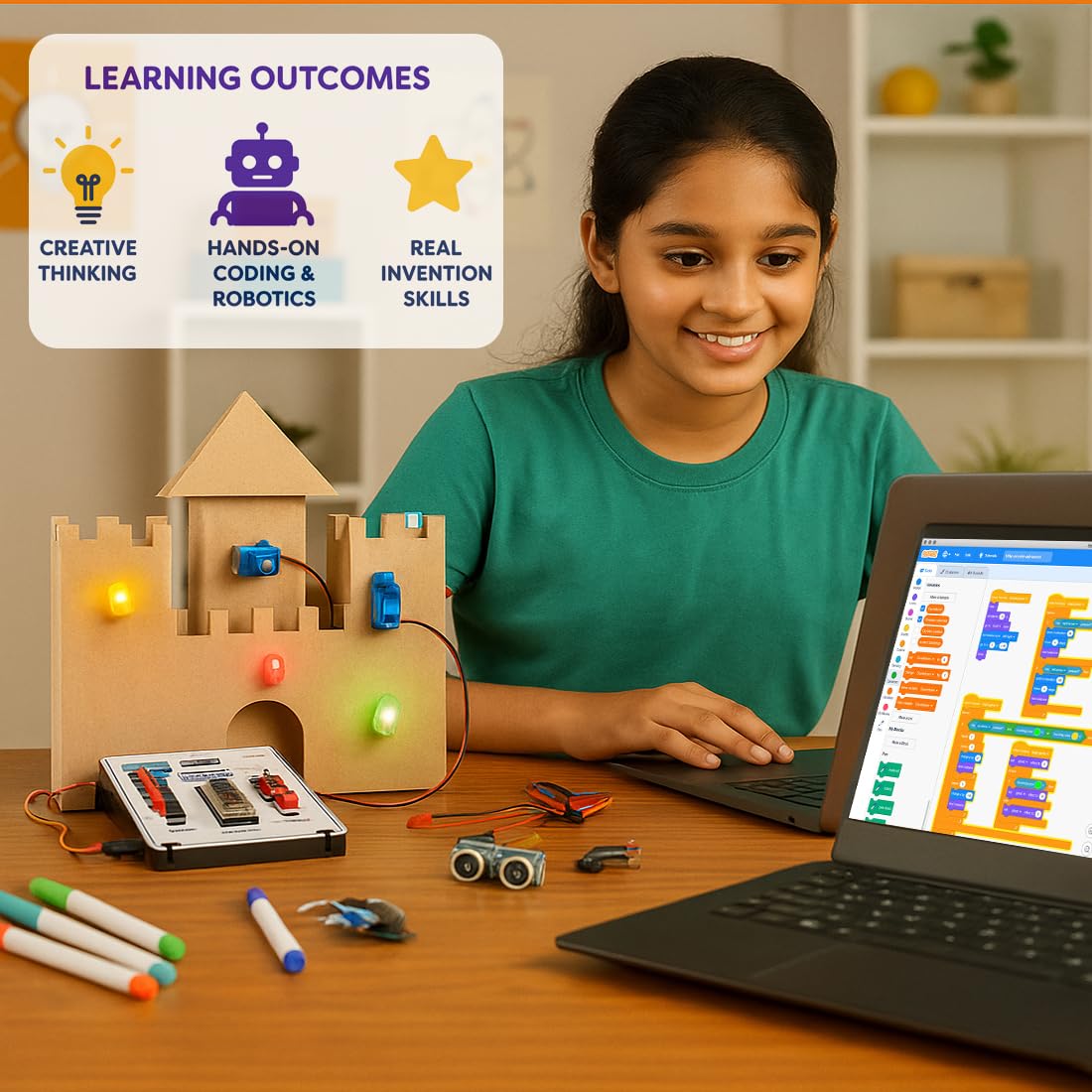 Robocoders STEM Robotics Kit for Kids 8-14 | Build 30+ Robots & Smart Machines