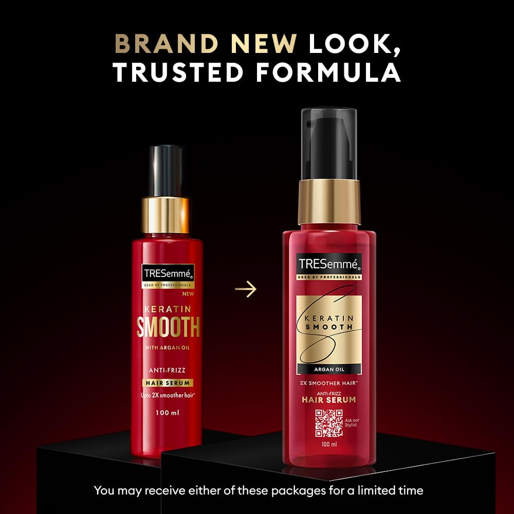 TRESemme Keratin Smooth Serum 100ml With Keratin Protein and Argan Oil, Pack of 2
