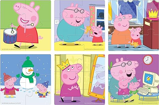 Frank Peppa Pig 6 In 1 Puzzle for 3 Year Old Kids And Above