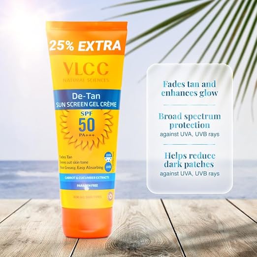 VLCC De Tan Sunscreen Gel Creme, Spf 50, 100g