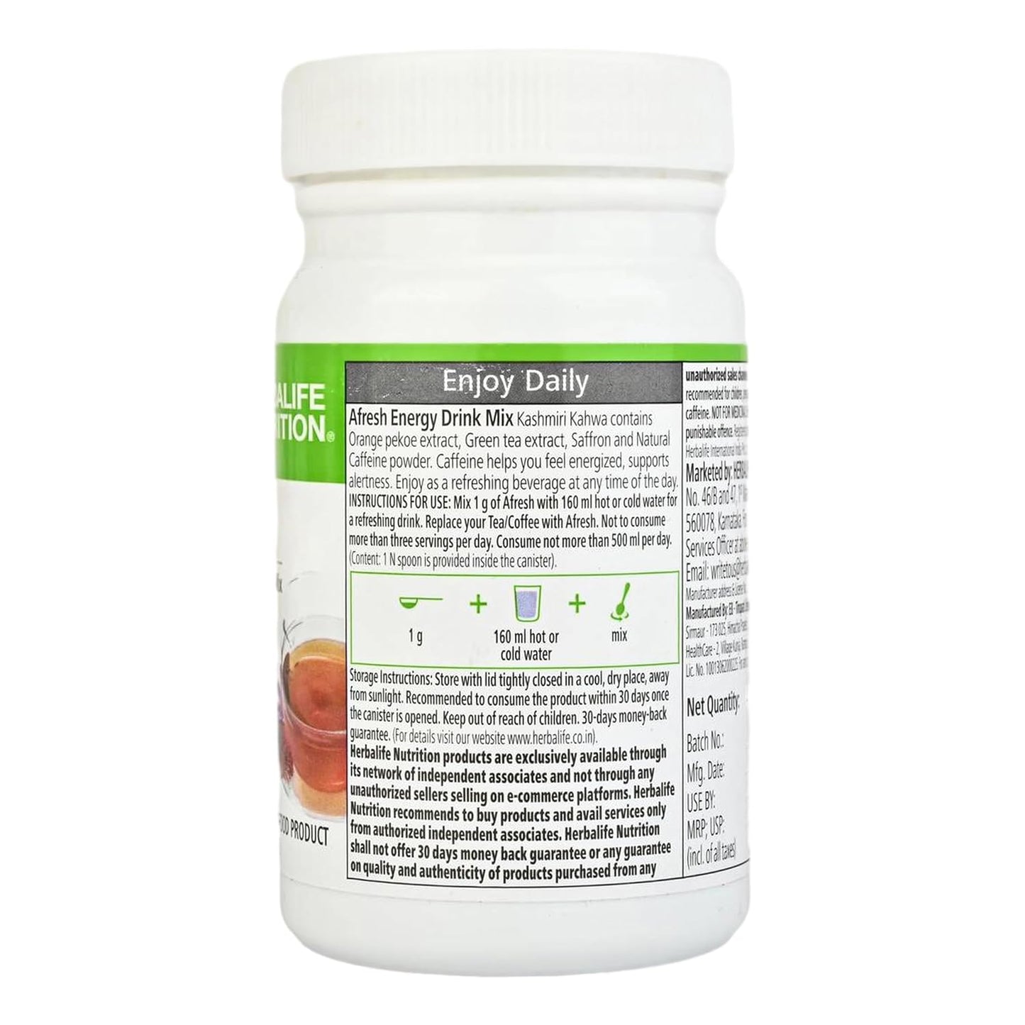 Herbalife Afresh Energy Drink Mix Kashmiri Kahwa, 40 gm