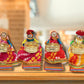 JH Gallery Handmade Recycled Material Rajasthani Raja Rani Puppet/Dolls Diyas Tealight/Diya/Diwali Diya/Idol Diyas Holders Gift for Diwali, Home Decor/Temple Decor (Pack of 2, Standing Tealight)