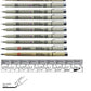 Sakura Pigma Micron 10 Fineliner pens Black Archival Ink Artist Drawing Sketch pens (003, 005, 01, 02, 03, 04, 05, 08), Graphic 1 & Brush Pen Set