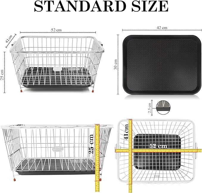 Belantti Dish Drainer Stee| Utensil Drainer Basket|  Std. Size:52x41x25 CM