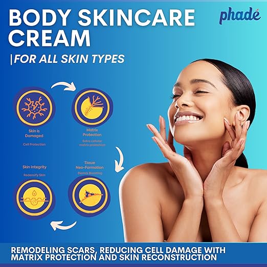 Phade Stretch Mark Cream with CICA for Pregnancy, Scars, Uneven Skin Tone, Ageing - 200ml