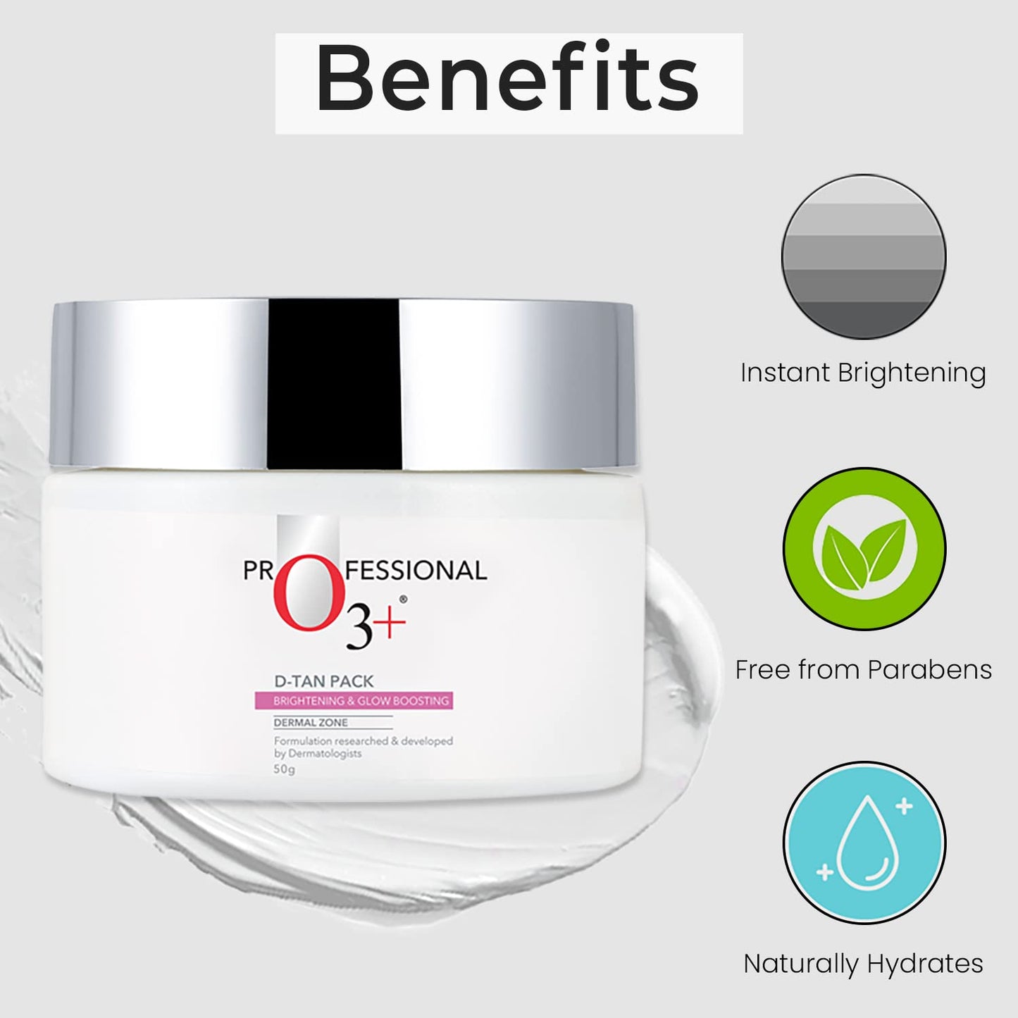 O3+ D-TAN Pack for Instant Tan Removal & Sun Damage Protection Infused with Mint and Eucalyptus Oil