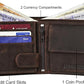 URBAN FOREST Zeus RFID Blocking Leather Wallet for Men, Vintage Brown