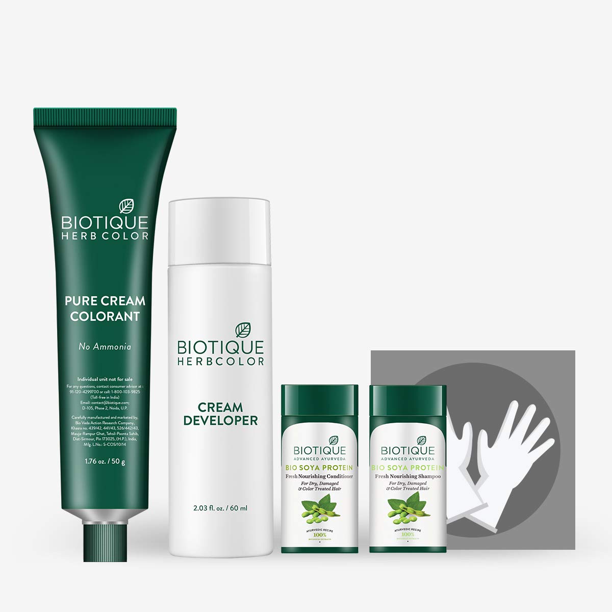Biotique Herbcolor Conditioning Hair Colour l Ammonia Free Hair Color,50g + 110ml| Brown 4N