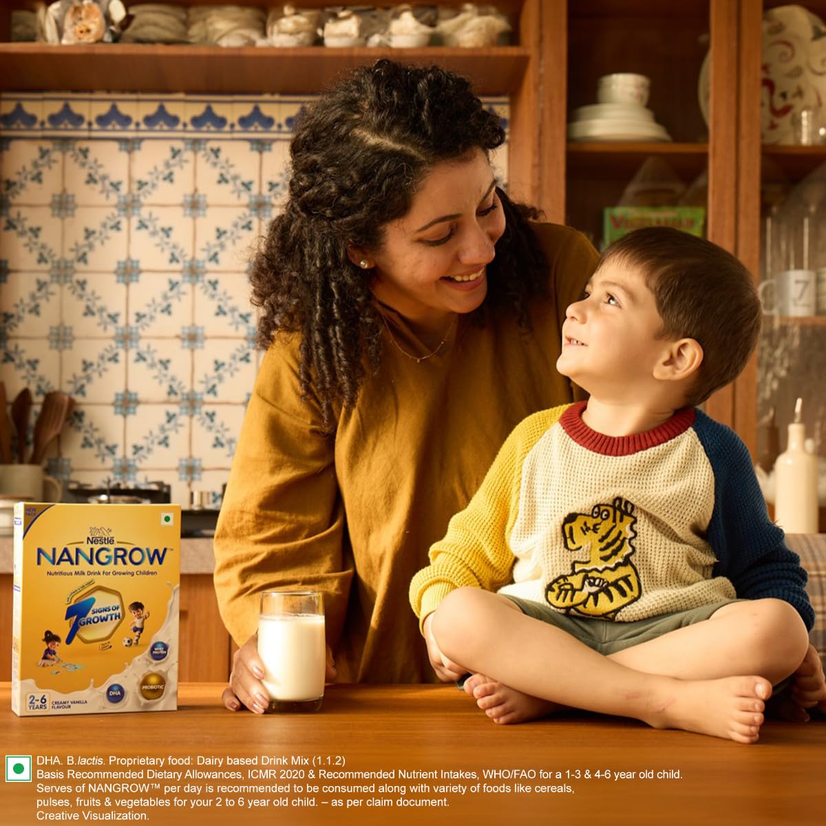 Nangrow Nutritious Milk Drink Powder For Growing Children Toddler Aged 2-6 Years, Creamy Vanilla Flavor, 400 gm