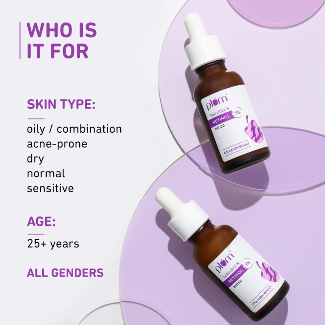 Plum 1% Retinol Anti Aging Night Face Serum with Bakuchiol , 20 ml