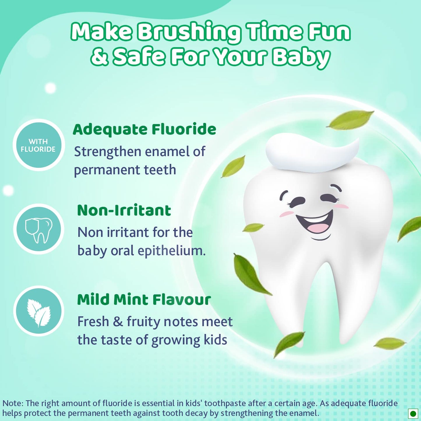 Chicco Toothpaste for Kids (6+ years), Mild Mint , 70 gm