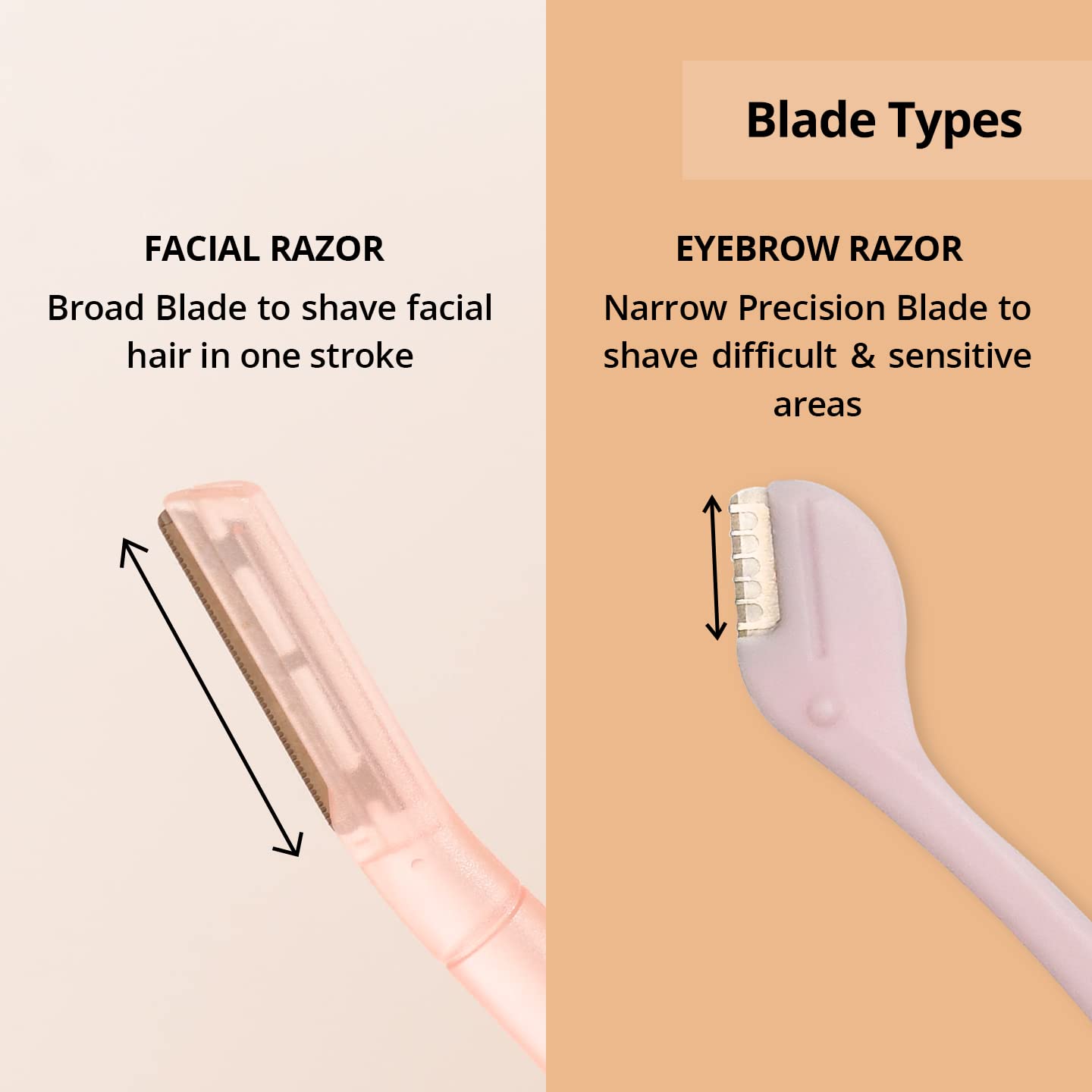 Carmesi Women's Face Hair Removal Combo | Pack of 1 Face Razor & 1 Eyebrow Razor