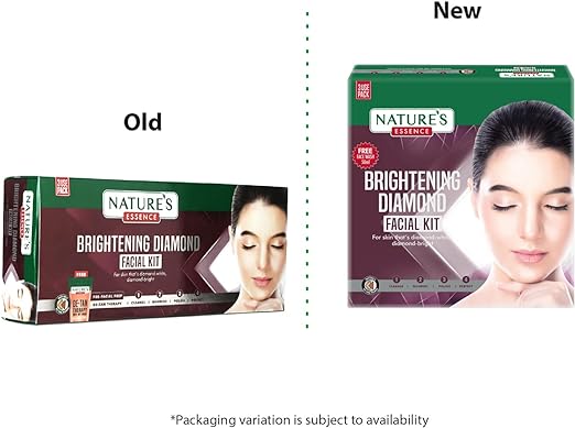 Nature's Essence Brightening Diamond Facial Kit With Free Facewash, 60g + 50ml