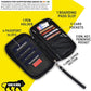 Trajectory Fabric Travel Passport and Card Holder and Wallet Organiser Case for Daily Use and International Trip, Black