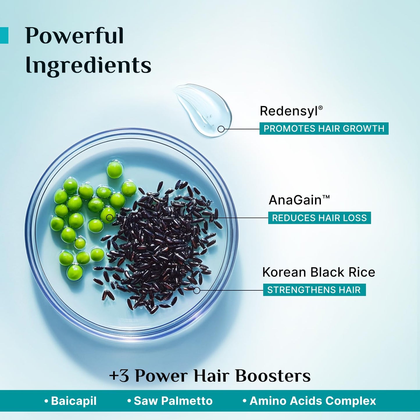 Pilgrim Redensyl 3% + Anagain 4% Advanced Hair Growth Serum with Korean Black Rice, 100 ml