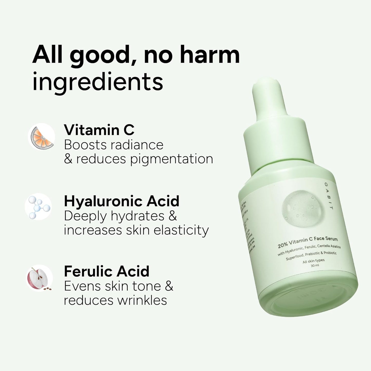 Gabit 20% Vitamin C Face Serum for Glowing Skin, 30 ml