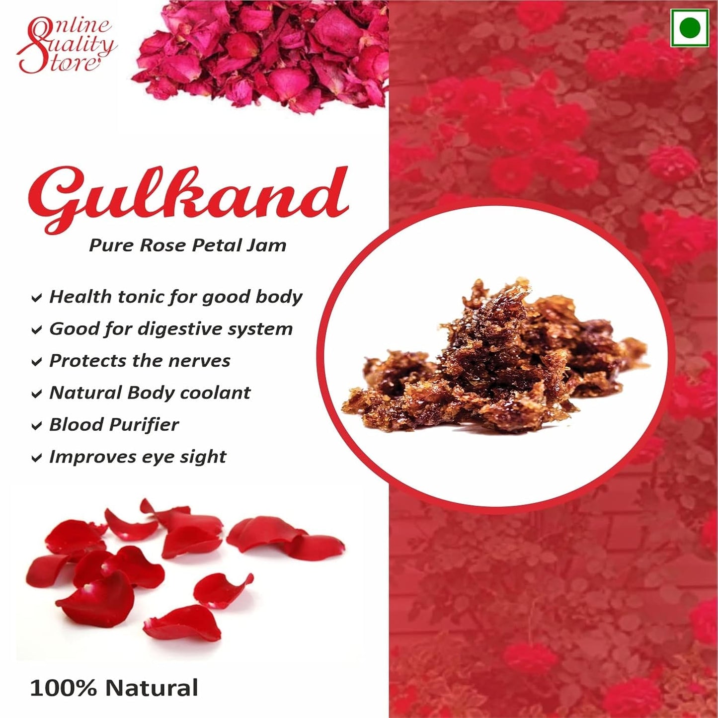 Online Quality Store Natural Gulkand (Rose Petal Jam), 400 gm