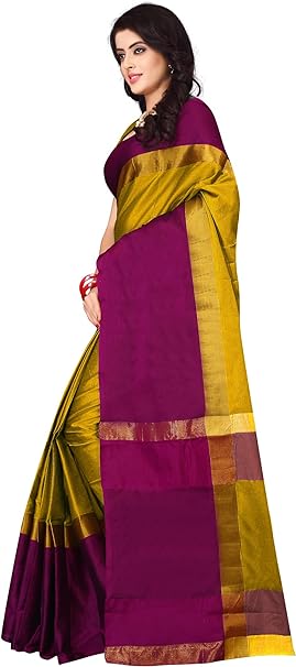 Dhruvi Trendz Soft Cotton & Silk Saree For Women Banarasi Saree For Women