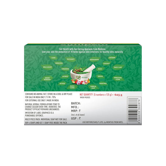 Medimix Ayurvedic Classic 18 Herbs Bathing Soap 125g (Buy 4 Get 1 EXTRA Combo Pack) | Natural Oils For Healthy & Protected Skin | Shop Herbal | Natural | Paraben-free & Sulphate-free | 100% Vegan