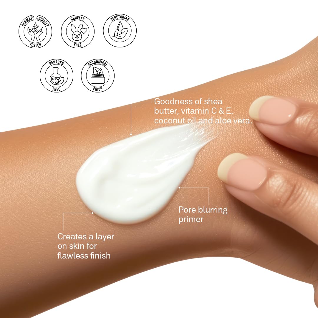 FLiCKA Silk Touch 3 in 1 Moisturizer and Primer for Face, Hydrating, Lightweight, Long-Lasting, Pore Minimizer, 60 gm