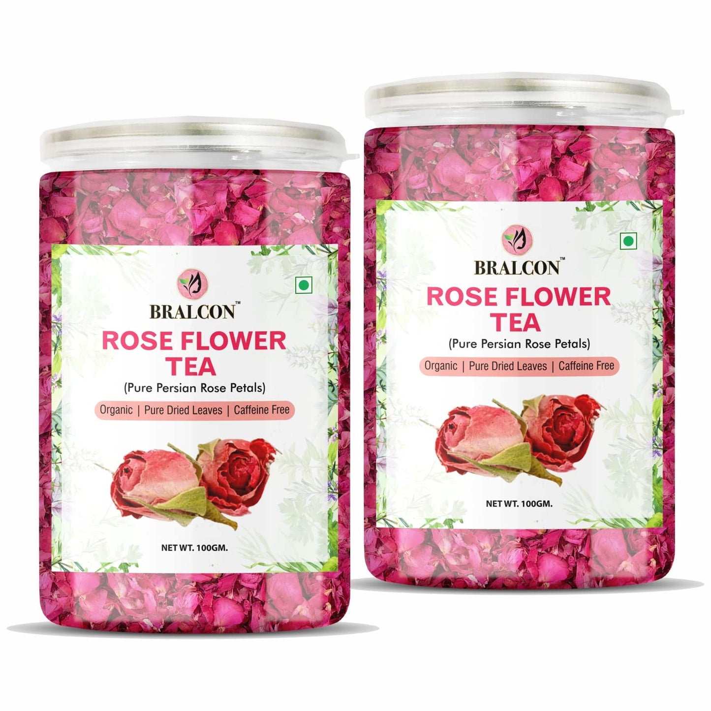 Bralcon Organic Rose Flower Tea, 100 gm, Pure Persian Rose Petals