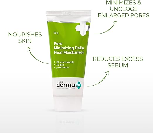 The Derma Co Pore Minimizing Daily Face Moisturizer with 3% Niacinamide 3% PHA and p-REFINYL for Open Pores - 50 g