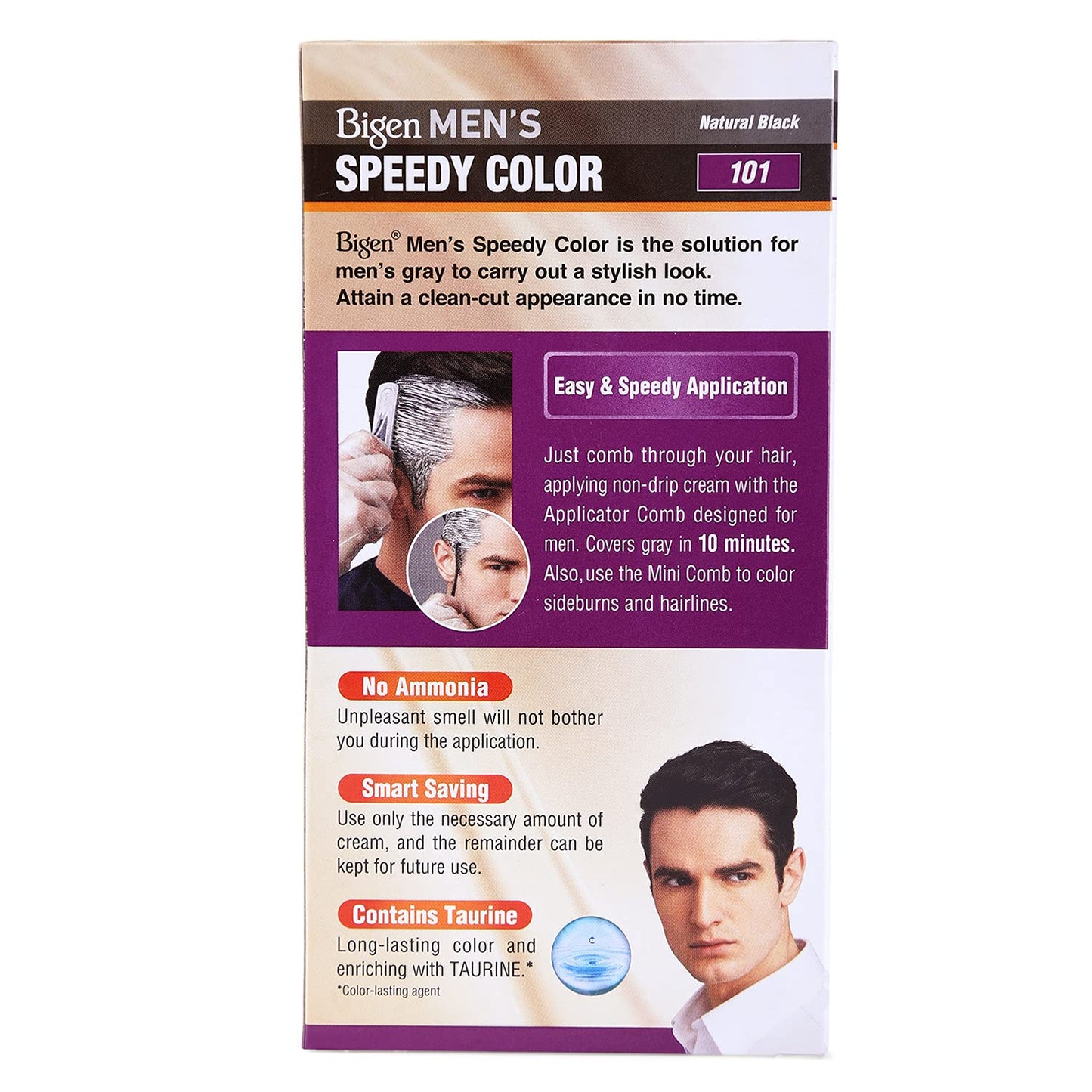 Bigen Men's Speedy Color, Hair Color, 80g - Natural Black 101
