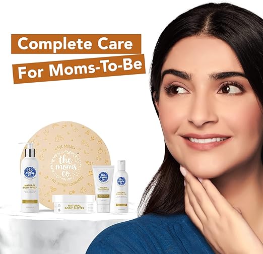 The Moms Co. All-Natural Complete Care Pregnancy Gift Box, 4-Piece, Including Australian Certified Toxin-Free Body Butter & Belly Stretch Oil