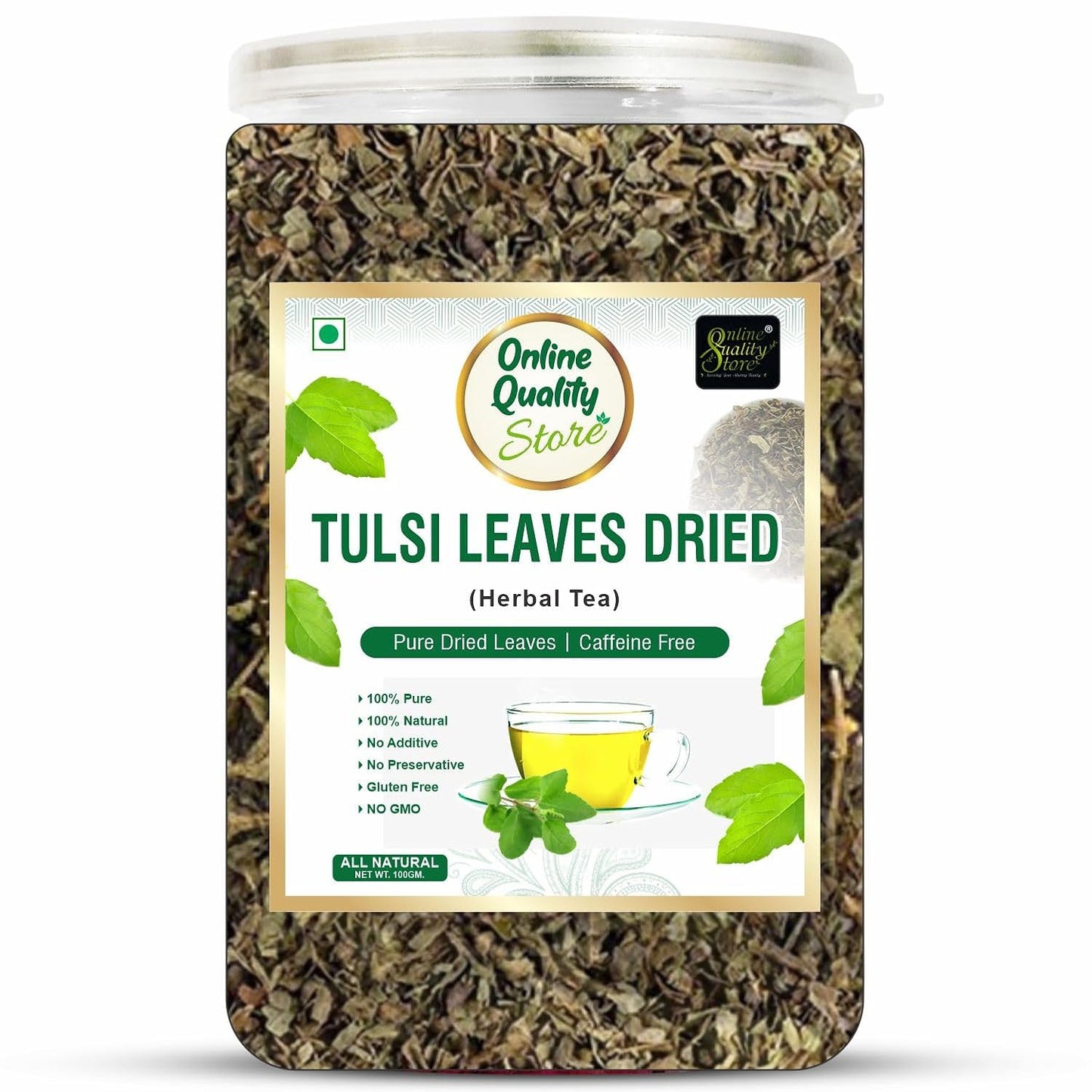 Online Quality Store Tulsi Leaves Herbal Tea, Pure Dried Leaves, 50 gm